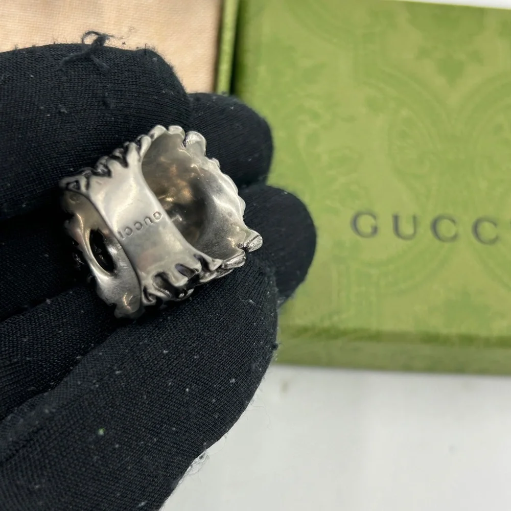 Gucci Lionhead motif Ring in silver made in Italy size 8.5 - Picture 5 of 7